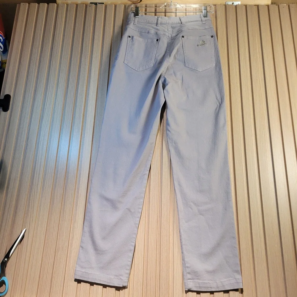Geiger Collections Austria Lavender Grey Cotton Blend Straight Leg Pants Size 40